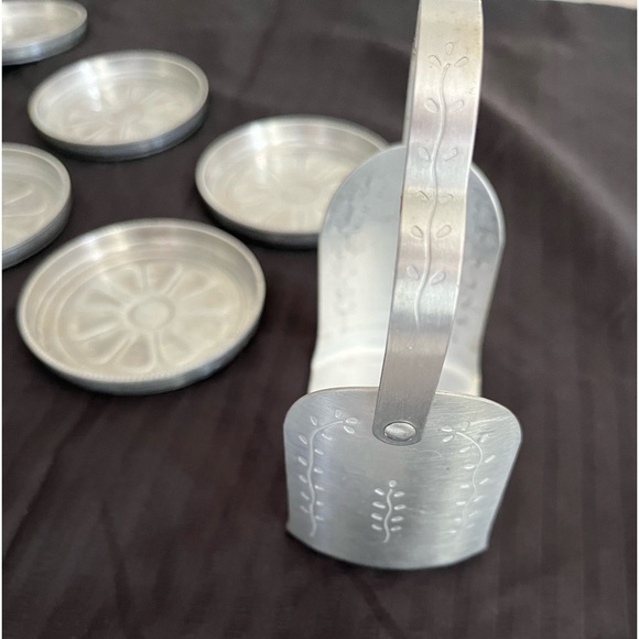 Mid Century Aluminum Coasters/Caddy - Picture 3 of 7